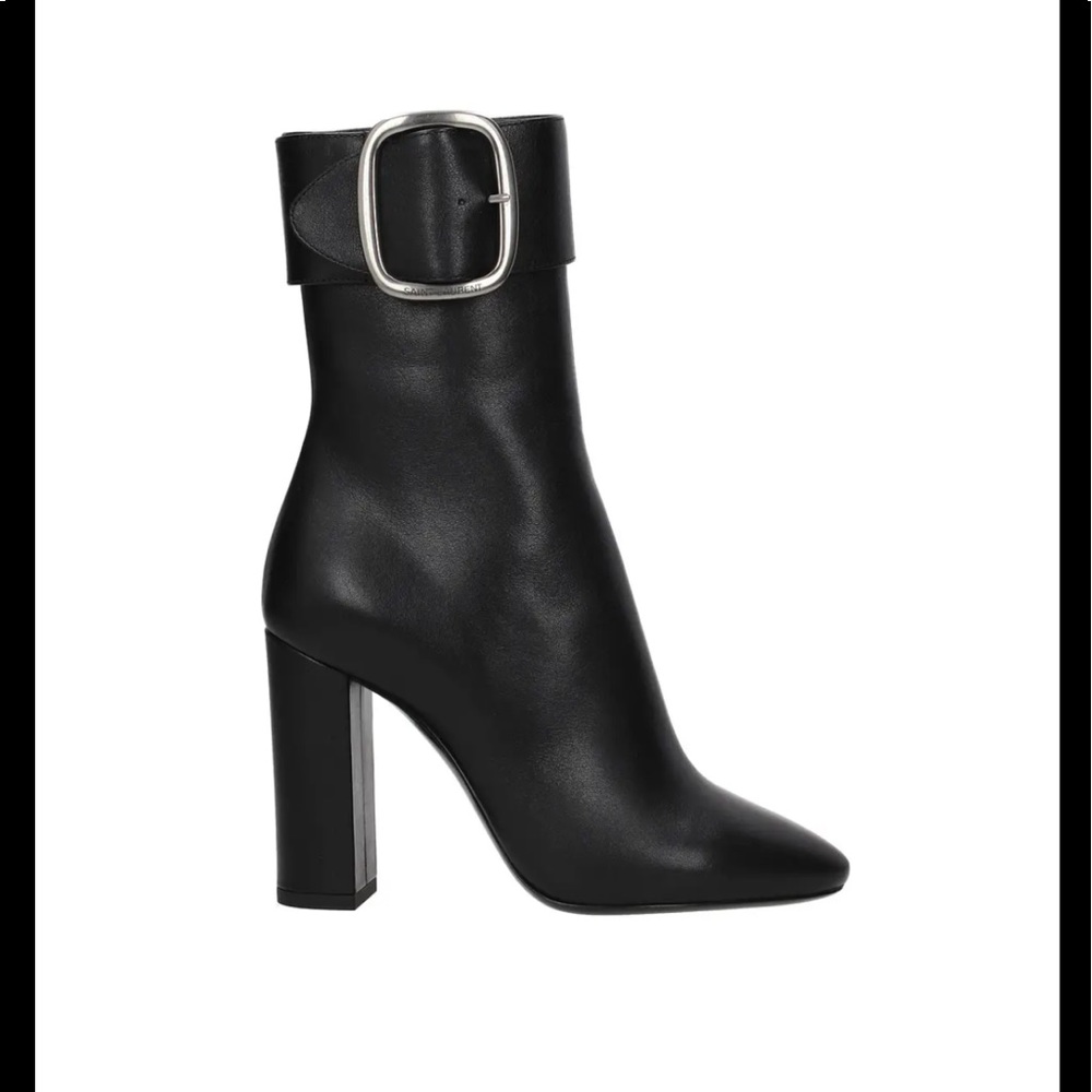Saint Laurent Women's Black Joplin 105 Buckle B Baby Horse Size 39 - Picture 9 of 16